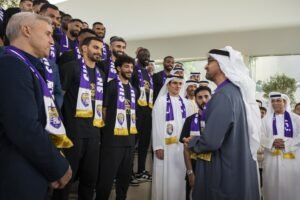رئيس الدولة يستقبل فريق نادي العين لكرة القدم بمناسبة فوزه ببطولة دوري أبطال آسيا
