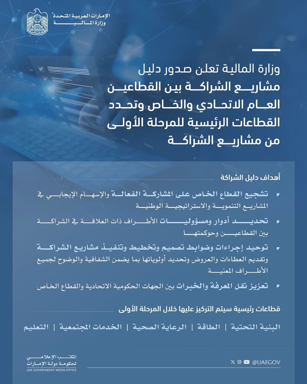 وزارة المالية تصدر دليلَ مشاريع الشراكة بين القطاعين العام الاتحادي والخاص 1 وزارة المالية تصدر دليلَ مشاريع الشراكة بين القطاعين العام الاتحادي والخاص