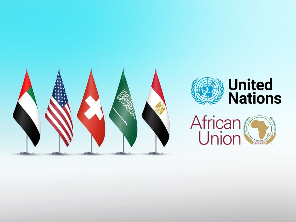 بيان مشترك من الإمارات العربية المتحدة والولايات المتحدة وسويسرا والمملكة العربية السعودية ومصر والأمم المتحدة والاتحاد الأفريقي المجتمعة في سويسرا من أجل محادثات السودان 1 بيان مشترك من الإمارات العربية المتحدة والولايات المتحدة وسويسرا والمملكة العربية السعودية ومصر والأمم المتحدة والاتحاد الأفريقي المجتمعة في سويسرا من أجل محادثات السودان
