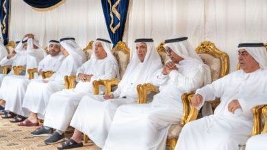 سعود بن صقر يقدم واجب العزاء في وفاة ياسر بن شكر الزعابي