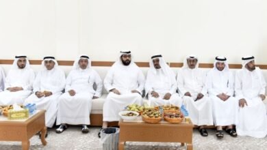 ولي عهد أم القيوين يقدم واجب العزاء بوفاة هيا بنت سعد الخرجي