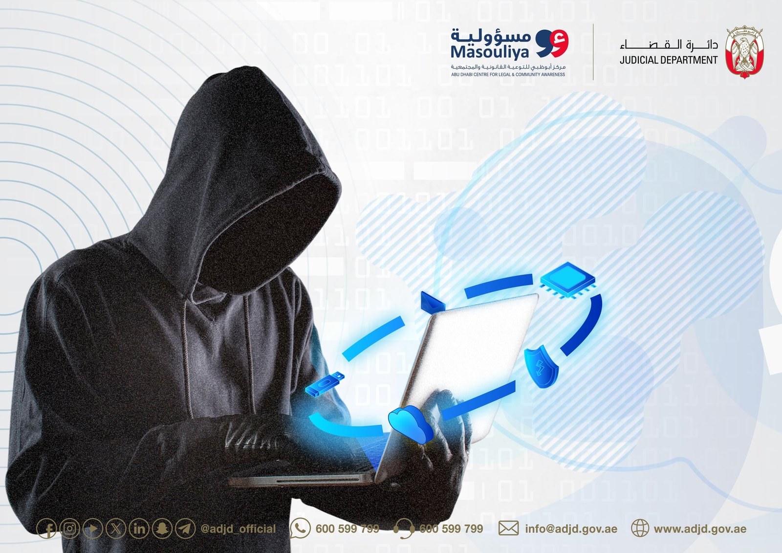 "مسؤولية" في “قضاء أبوظبي” يوعي بمخاطر الابتزاز الإلكتروني 1 "مسؤولية" في “قضاء أبوظبي” يوعي بمخاطر الابتزاز الإلكتروني