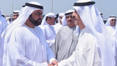 حاكم أم القيوين يتقبل تعازى ولى عهد الفجيرة فى وفاة الشيخ عبدالله بن أحمد المعلا