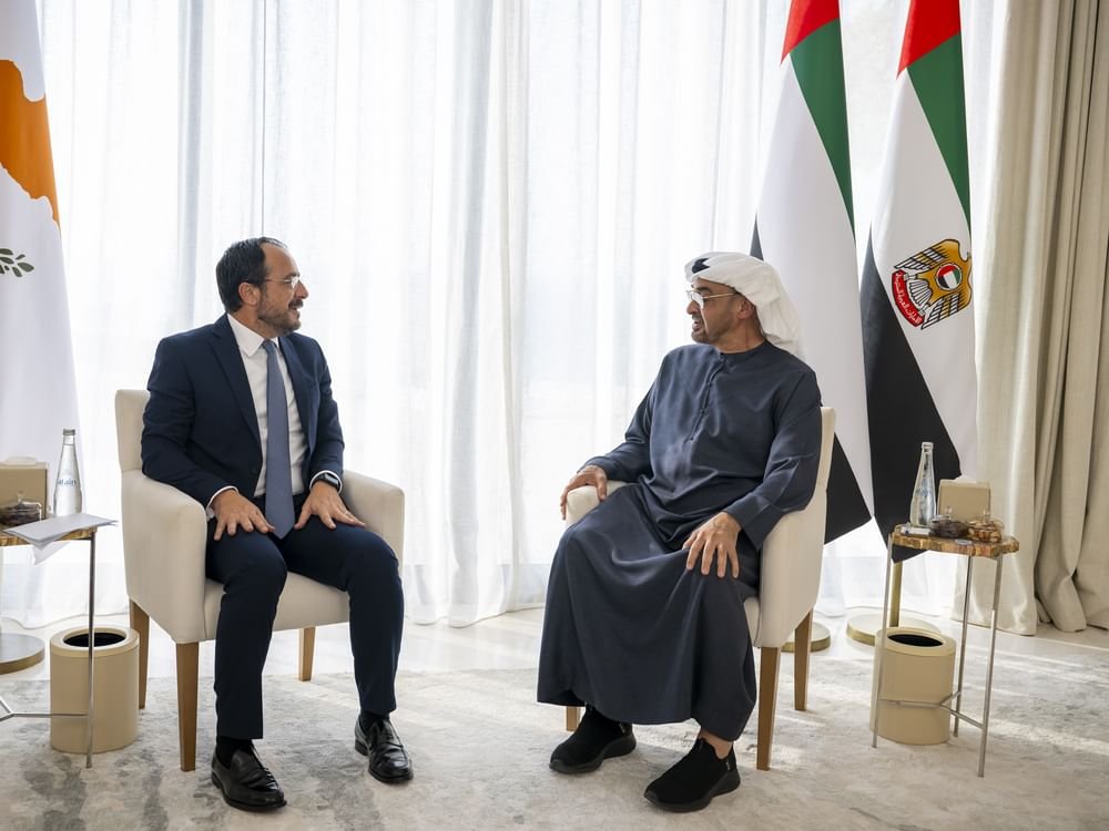 رئيس الدولة والرئيس القبرصي يبحثان علاقات التعاون والتطورات الإقليمية 1 رئيس الدولة والرئيس القبرصي يبحثان علاقات التعاون والتطورات الإقليمية