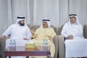 حاكم أم القيوين يتقبل تعازي حمدان بن محمد وأحمد بن محمد في وفاة عبدالله بن أحمد المعلا