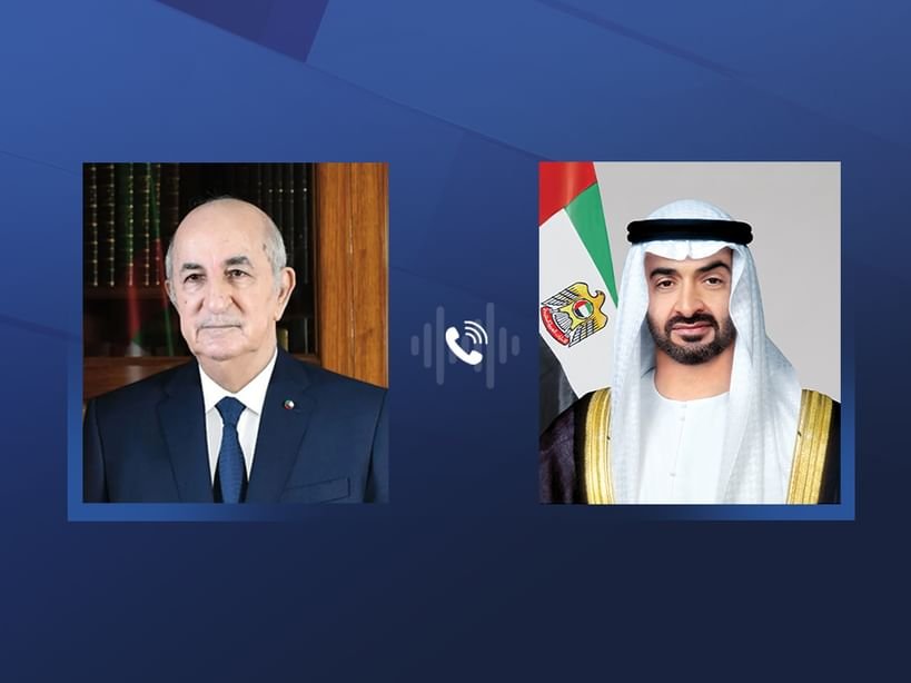 رئيس الدولة يهنئ هاتفياً الرئيس الجزائري بإعادة انتخابه لفترة رئاسية جديدة 1 رئيس الدولة يهنئ هاتفياً الرئيس الجزائري بإعادة انتخابه لفترة رئاسية جديدة