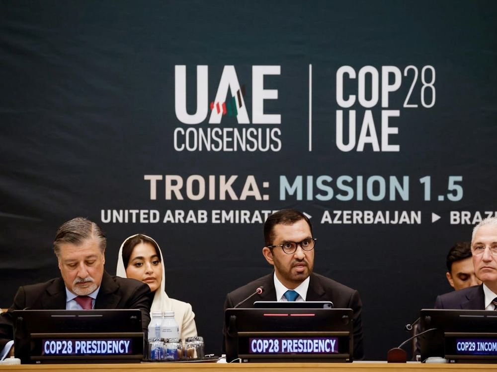 خلال فعالية لـ "الترويكا" في نيويورك .. رئيس COP28 يدعو كافة الدول إلى الربط بين العمل المناخي والنمو الاقتصادي 1 خلال فعالية لـ "الترويكا" في نيويورك .. رئيس COP28 يدعو كافة الدول إلى الربط بين العمل المناخي والنمو الاقتصادي