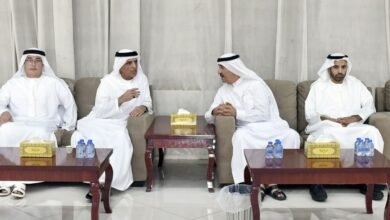 حاكم أم القيوين يتقبل تعازي حاكم رأس الخيمة بوفاة الشيخ عبدالله بن أحمد المعلا