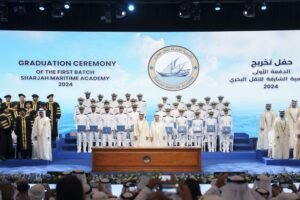 سلطان القاسمي يشهد حفل تخريج الدفعة الأولى من طلبة أكاديمية الشارقة للنقل البحري