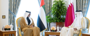 أمير قطر يستقبل ولي عهد أبوظبي