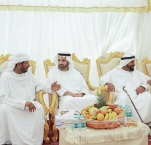 ولي عهد رأس الخيمة يعزي بوفاة آية مطر الشامس