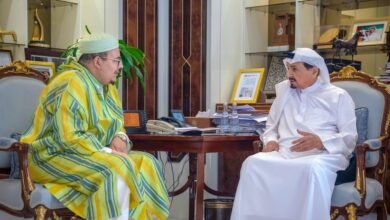 حميد بن راشد يستقبل القارئ عمر القزابري ضيف برنامج "المسجد العامر" في عجمان