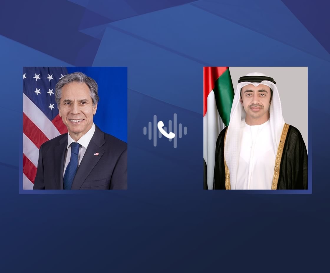 عبدالله بن زايد وبلينكن يبحثان هاتفيا التطورات الإقليمية وعددا من الموضوعات ذات الاهتمام المشترك 1 عبدالله بن زايد وبلينكن يبحثان هاتفيا التطورات الإقليمية وعددا من الموضوعات ذات الاهتمام المشترك