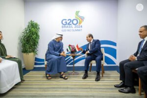 ولي عهد أبوظبي يبحث تعزيز العلاقات الثنائية مع الرئيس المصري على هامش أعمال قمة مجموعة العشرين