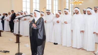 مكتوم الشرقي يفتتح مسجد الصحابة في مدينة محمد بن زايد بالفجيرة