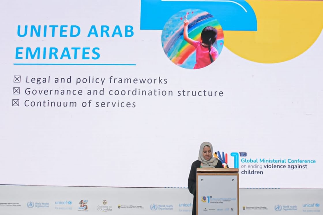 الإمارات تشارك في المؤتمر الوزاري العالمي الأول حول إنهاء العنف ضد الأطفال في بوغوتا 1 الإمارات تشارك في المؤتمر الوزاري العالمي الأول حول إنهاء العنف ضد الأطفال في بوغوتا