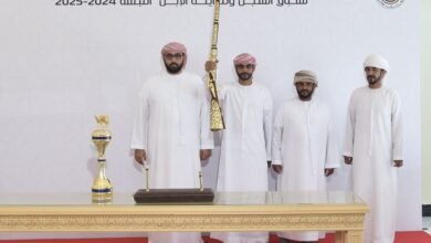 ولي عهد أم القيوين يشهد مهرجان محمد بن زايد لسباقات الهجن ومزاينة الإبل