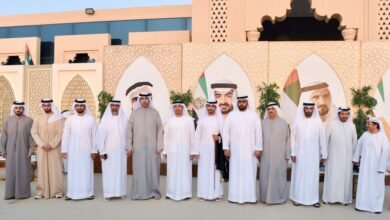 ولي عهد أم القيوين يحضر حفل استقبال بمناسبة زفاف حمد سالم حمد بن حمضة