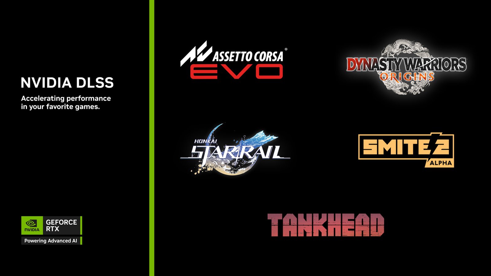 ألعاب Assetto Corsa Evy وDYNASTY WARRIORS: ORIGINS وSMITE 2 وHonkai: Star Rail ينطلقون بدعم DLSS 1 ألعاب Assetto Corsa Evy وDYNASTY WARRIORS: ORIGINS وSMITE 2 وHonkai: Star Rail ينطلقون بدعم DLSS