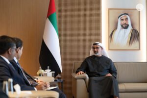 خالد بن محمد بن زايد يلتقي وزير الشؤون الخارجية الهندي