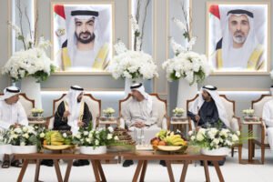 هزاع بن زايد يحضر حفل استقبال بمناسبة زفاف خليفة هادف جوعان الظاهري