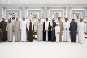 هزاع بن زايد يحضر حفل استقبال بمناسبة زفاف خليفة هادف جوعان الظاهري
