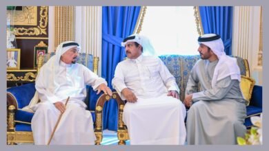 حاكم عجمان وولي عهده يقدمان واجب العزاء في وفاة عبدالله بن مصبح بن غليطة الغفلي