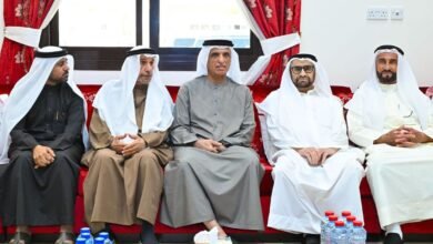 سعود بن صقر يقدم واجب العزاء في وفاة حميد عبيد الزعابي