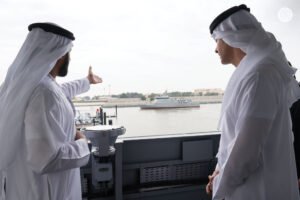 هزاع بن زايد يدشّن زورق صواريخ "الطف" خلال فعاليات معرض "نافدكس" 2025