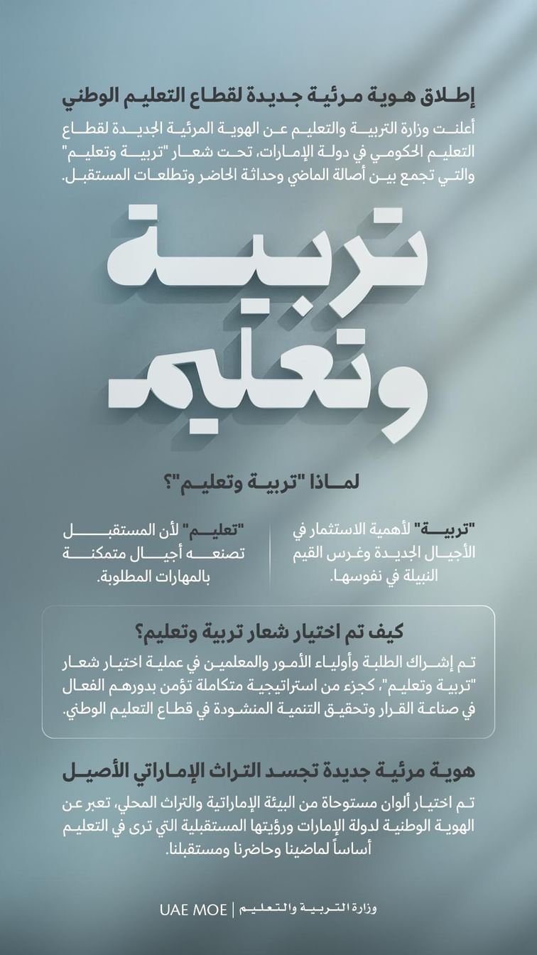 وزارة التربية والتعليم تعلن هويتها المرئية الجديدة 1 وزارة التربية والتعليم تعلن هويتها المرئية الجديدة