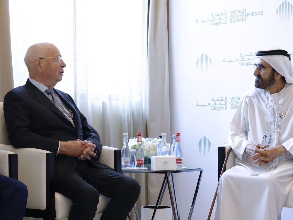 محمد بن راشد يلتقي كلاوس شواب ويؤكد أهمية تمكين الحكومات من مواكبة التغيرات الجذرية التي يشهدها العالم 1 محمد بن راشد يلتقي كلاوس شواب ويؤكد أهمية تمكين الحكومات من مواكبة التغيرات الجذرية التي يشهدها العالم