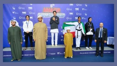 نجلا ولي عهد الفجيرة يتوجان الفائزين في بطولة كأس العرب الخامسة للتايكواندو