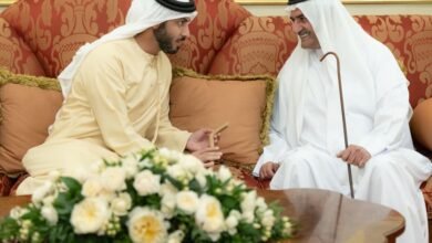 حمد الشرقي يستقبل المهنئين بشهر رمضان بحضور ولي عهد الفجيرة