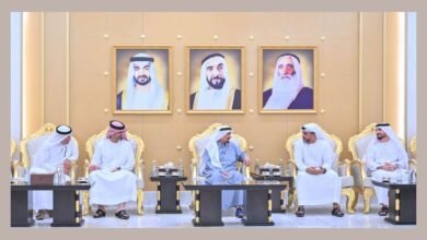 حاكم عجمان وولي عهده يتقبلان التهاني بشهر رمضان من وزير العدل ومفتي مصر