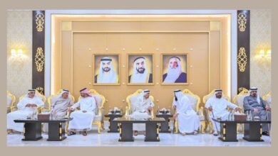 حاكم عجمان وولي عهده يستقبلان المهنئين بشهر رمضان المبارك