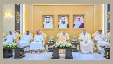 حاكم عجمان وولي عهده يتقبلان تهاني العيد من كبار المسؤولين و قنصل الكويت