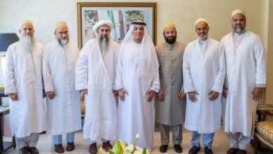سعود بن صقر يستقبل الأمير حسين برهان الدين نجل سلطان البهرة
