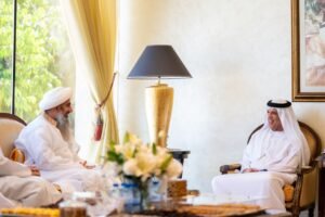 سعود بن صقر يستقبل الأمير حسين برهان الدين نجل سلطان البهرة