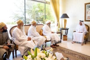 سعود بن صقر يستقبل الأمير حسين برهان الدين نجل سلطان البهرة