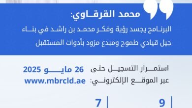 فتح باب التسجيل للدفعة الثامنة من برنامج "محمد بن راشد لإعداد القادة"