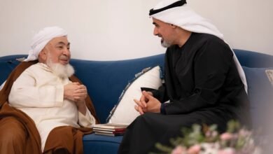 خالد بن محمد بن زايد يزور العلامة الشيخ عبدالله بن بيّه في منزله بأبوظبي