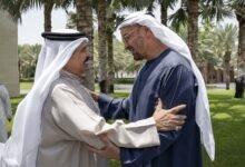 رئيس الدولة يزور ملك البحرين في مقر إقامته في أبوظبي
