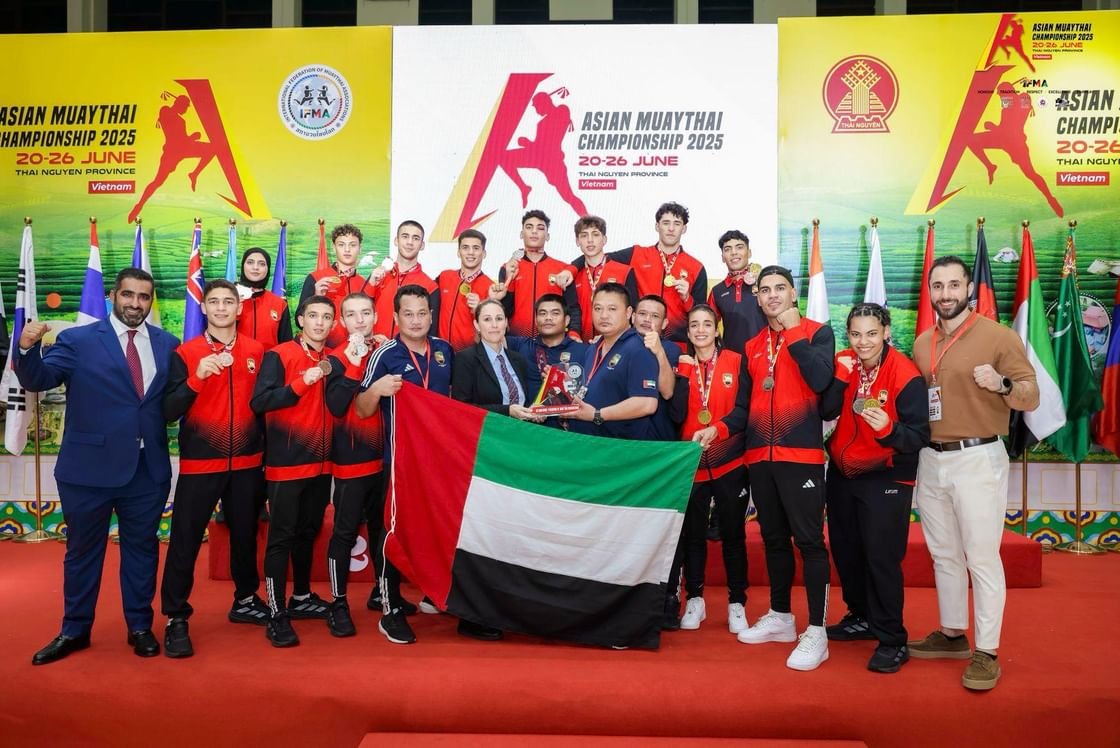 منتخب الإمارات للمواي تاي يحصد 16 ميدالية ويتصدر فئة الرجال في بطولة آسيا 1 منتخب الإمارات للمواي تاي يحصد 16 ميدالية ويتصدر فئة الرجال في بطولة آسيا