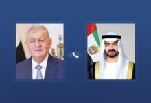 رئيس الدولة والرئيس العراقي يبحثان هاتفياً علاقات البلدين والتطورات الإقليمية