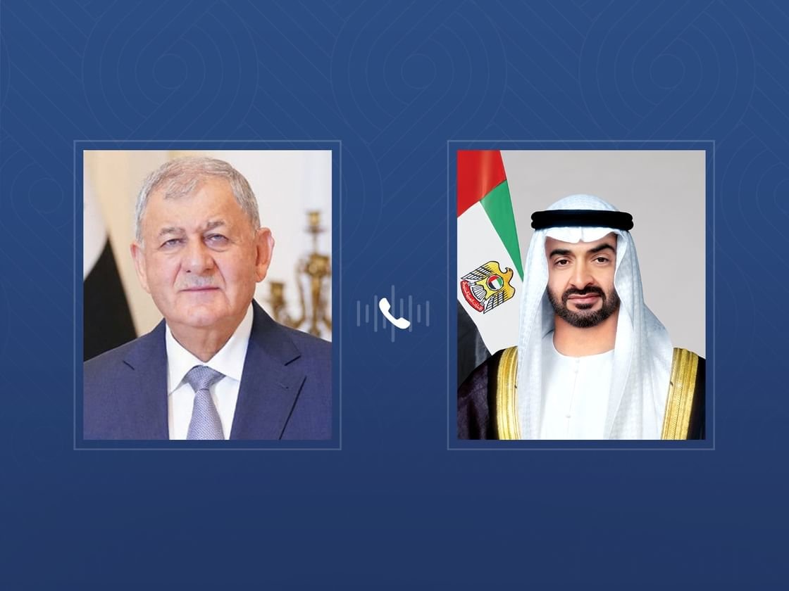 رئيس الدولة والرئيس العراقي يبحثان هاتفياً علاقات البلدين والتطورات الإقليمية 1 رئيس الدولة والرئيس العراقي يبحثان هاتفياً علاقات البلدين والتطورات الإقليمية