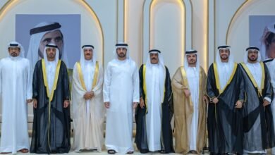 حمدان بن محمد يحضر أفراح النعيمي والقمزي والشامسي