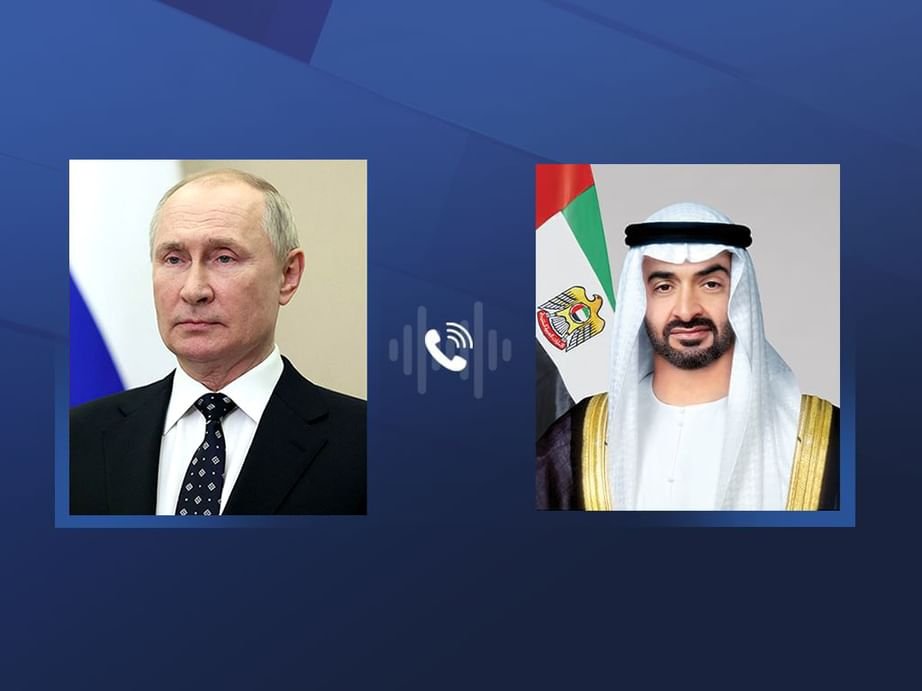رئيس الدولة والرئيس الروسي يبحثان خلال اتصال هاتفي سبل احتواء التصعيد في المنطقة 1 رئيس الدولة والرئيس الروسي يبحثان خلال اتصال هاتفي سبل احتواء التصعيد في المنطقة
