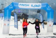مشاركة واسعة في أول سباق "دواثلون ثلجي" في دبي