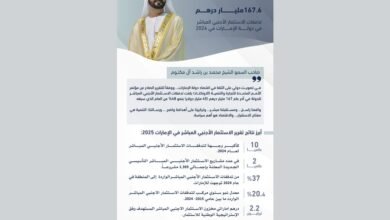 الإمارات ترسّخ مكانتها وجهة عالمية في جذب الاستثمارات الأجنبية المباشرة بتدفقات 167.6 مليار درهم في 2024