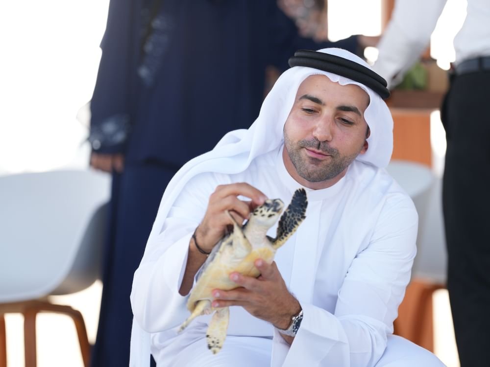 رئيس دائرة السياحة والآثار يشهد إطلاق اثنتين من السلاحف البحرية بخور أم القيوين 1 رئيس دائرة السياحة والآثار يشهد إطلاق اثنتين من السلاحف البحرية بخور أم القيوين